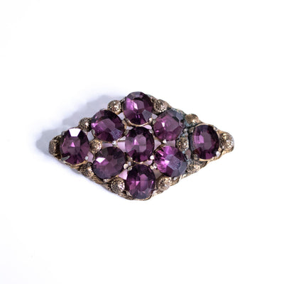 Vintage Czech Amethyst Purple Crystal Brooch by Czech - Vintage Meet Modern Vintage Jewelry - Chicago, Illinois - #oldhollywoodglamour #vintagemeetmodern #designervintage #jewelrybox #antiquejewelry #vintagejewelry