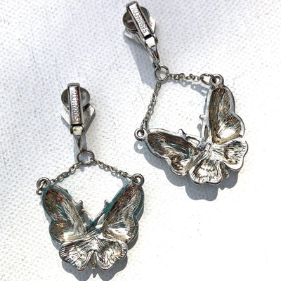 Vintage Sarah Coventry Blue and Diamante Rhinestone Butterfly Earrings by Vintage Meet Modern - Vintage Meet Modern Vintage Jewelry - Chicago, Illinois - #oldhollywoodglamour #vintagemeetmodern #designervintage #jewelrybox #antiquejewelry #vintagejewelry