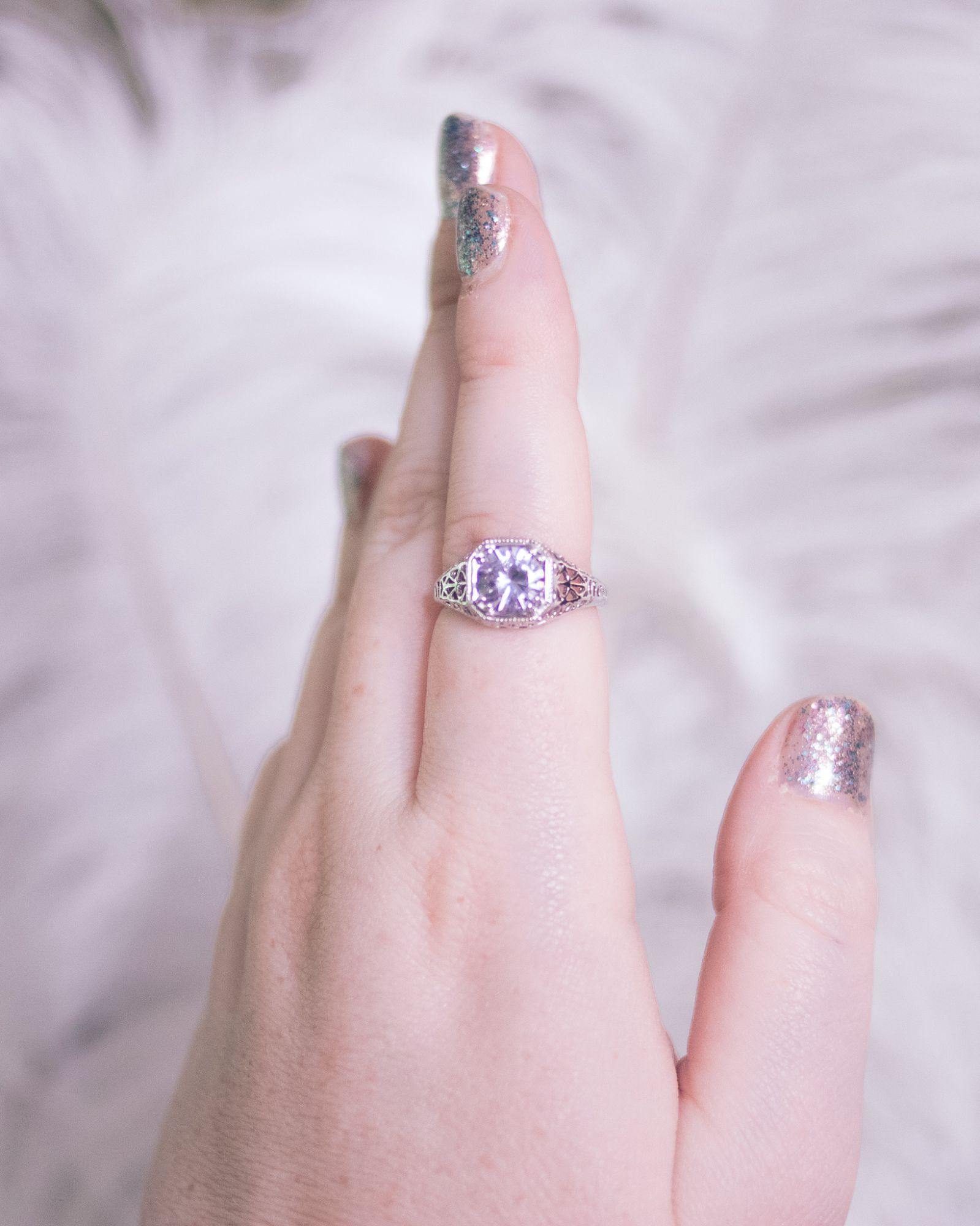 Vintage Art Deco Style Tanzanite Ring by Unsigned Beauty - Vintage Meet Modern Vintage Jewelry - Chicago, Illinois - #oldhollywoodglamour #vintagemeetmodern #designervintage #jewelrybox #antiquejewelry #vintagejewelry