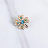 Vintage Pearl and Blue Rhinestone Four Leaf Clover Pin/Brooch by Unsigned Beauty - Vintage Meet Modern Vintage Jewelry - Chicago, Illinois - #oldhollywoodglamour #vintagemeetmodern #designervintage #jewelrybox #antiquejewelry #vintagejewelry