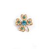 Vintage Pearl and Blue Rhinestone Four Leaf Clover Pin/Brooch by Unsigned Beauty - Vintage Meet Modern Vintage Jewelry - Chicago, Illinois - #oldhollywoodglamour #vintagemeetmodern #designervintage #jewelrybox #antiquejewelry #vintagejewelry