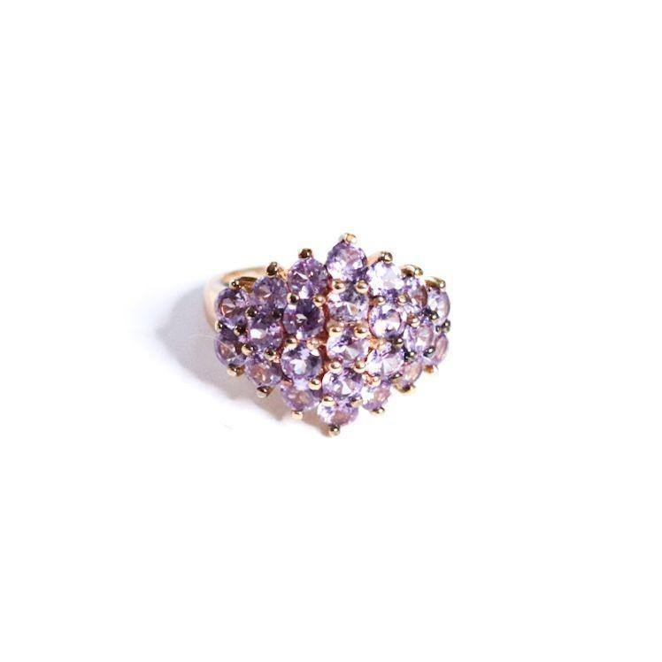Vintage Lavender Spinel Cluster Cocktail Ring