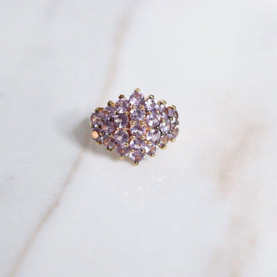 Vintage Lavender Spinel Cluster Cocktail Ring by Hallmarked 925 - Vintage Meet Modern Vintage Jewelry - Chicago, Illinois - #oldhollywoodglamour #vintagemeetmodern #designervintage #jewelrybox #antiquejewelry #vintagejewelry