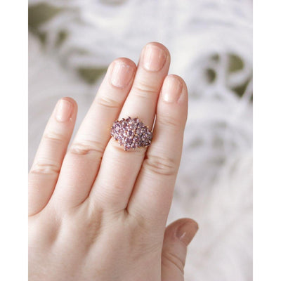 Vintage Lavender Spinel Cluster Cocktail Ring by Hallmarked 925 - Vintage Meet Modern Vintage Jewelry - Chicago, Illinois - #oldhollywoodglamour #vintagemeetmodern #designervintage #jewelrybox #antiquejewelry #vintagejewelry