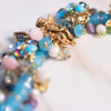 Vintage Kirks Folly Loaded Charm Bracelet with Cherubs, Crystals, Blue Turquoise Beads by Kirks Folly - Vintage Meet Modern Vintage Jewelry - Chicago, Illinois - #oldhollywoodglamour #vintagemeetmodern #designervintage #jewelrybox #antiquejewelry #vintagejewelry