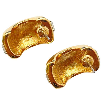 Vintage Monet Baguette and Pave Rhinestone Earrings by Monet - Vintage Meet Modern Vintage Jewelry - Chicago, Illinois - #oldhollywoodglamour #vintagemeetmodern #designervintage #jewelrybox #antiquejewelry #vintagejewelry