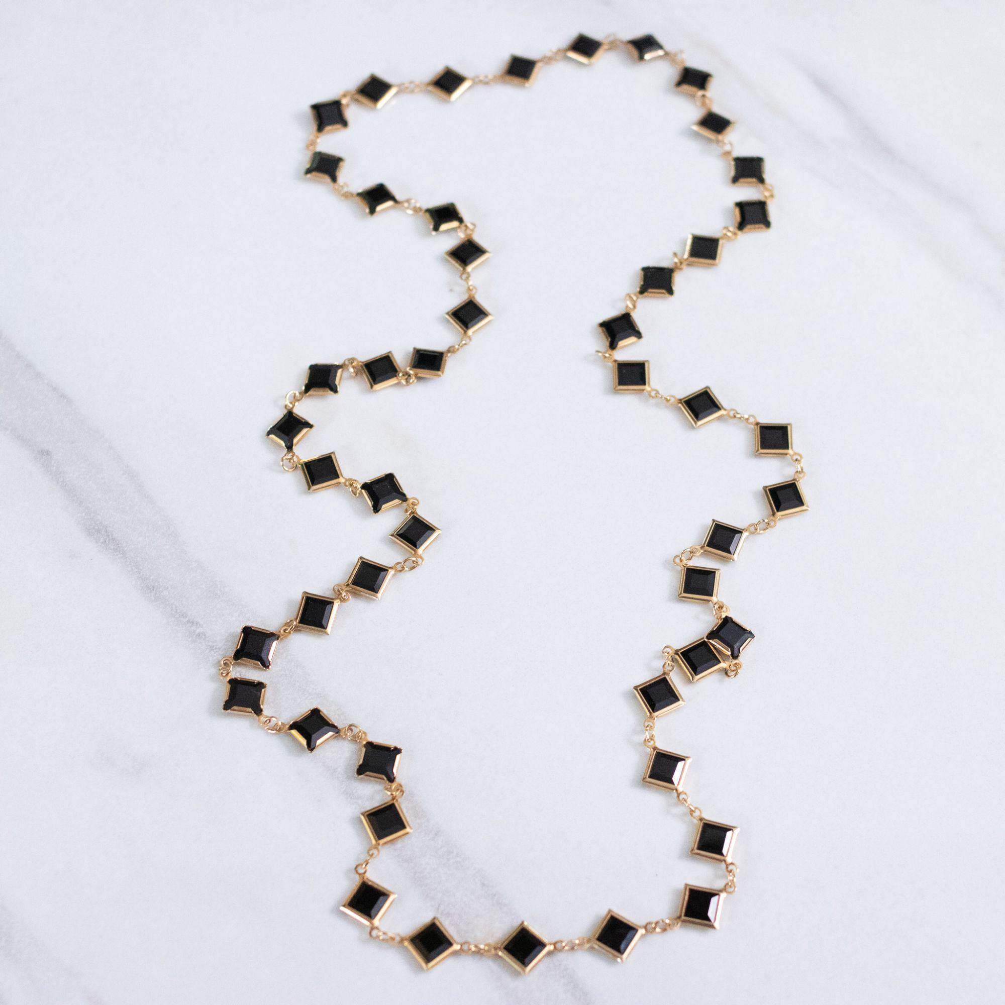 Vintage Swarovski Square Bezel Set Crystal Necklace by Swawovski - Vintage Meet Modern Vintage Jewelry - Chicago, Illinois - #oldhollywoodglamour #vintagemeetmodern #designervintage #jewelrybox #antiquejewelry #vintagejewelry