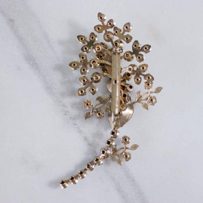 Vintage Red Aurora Borealis Rhinestone and Red Crystal Spray Brooch by Unsigned Beauty - Vintage Meet Modern Vintage Jewelry - Chicago, Illinois - #oldhollywoodglamour #vintagemeetmodern #designervintage #jewelrybox #antiquejewelry #vintagejewelry