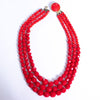 Vintage Retro Red Faceted Bead Double Strand Necklace by Unsigned Beauty - Vintage Meet Modern Vintage Jewelry - Chicago, Illinois - #oldhollywoodglamour #vintagemeetmodern #designervintage #jewelrybox #antiquejewelry #vintagejewelry