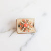 Vintage Coral and Pearl Bead Statement Ring by Unsigned Beauty - Vintage Meet Modern Vintage Jewelry - Chicago, Illinois - #oldhollywoodglamour #vintagemeetmodern #designervintage #jewelrybox #antiquejewelry #vintagejewelry