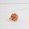 Vintage Coral and Pearl Bead Statement Ring by Unsigned Beauty - Vintage Meet Modern Vintage Jewelry - Chicago, Illinois - #oldhollywoodglamour #vintagemeetmodern #designervintage #jewelrybox #antiquejewelry #vintagejewelry