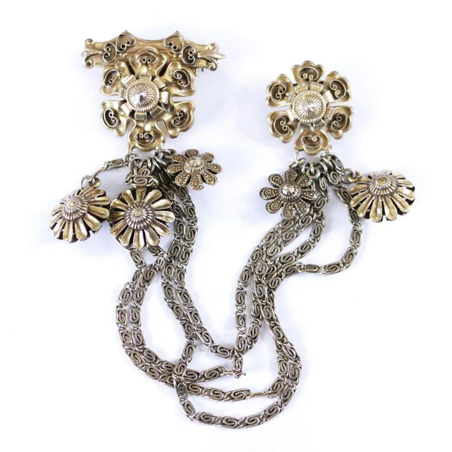 Vintage Victorian Chatelaine Brooch with Dangling Charms by Unsigned Beauty - Vintage Meet Modern Vintage Jewelry - Chicago, Illinois - #oldhollywoodglamour #vintagemeetmodern #designervintage #jewelrybox #antiquejewelry #vintagejewelry