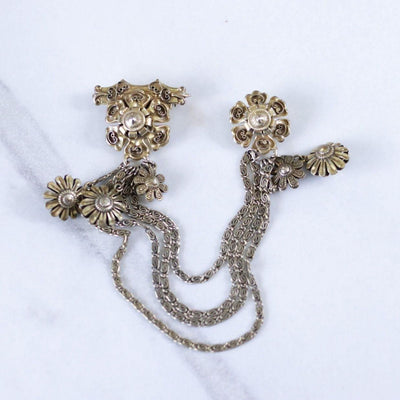 Vintage Victorian Chatelaine Brooch with Dangling Charms by Unsigned Beauty - Vintage Meet Modern Vintage Jewelry - Chicago, Illinois - #oldhollywoodglamour #vintagemeetmodern #designervintage #jewelrybox #antiquejewelry #vintagejewelry