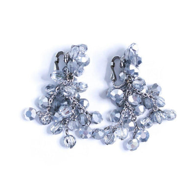 Vintage Vogue Bijoux Mirrored Silver Dangling Cluster Bead Statement Earrings by Vogue Bijoux - Vintage Meet Modern Vintage Jewelry - Chicago, Illinois - #oldhollywoodglamour #vintagemeetmodern #designervintage #jewelrybox #antiquejewelry #vintagejewelry