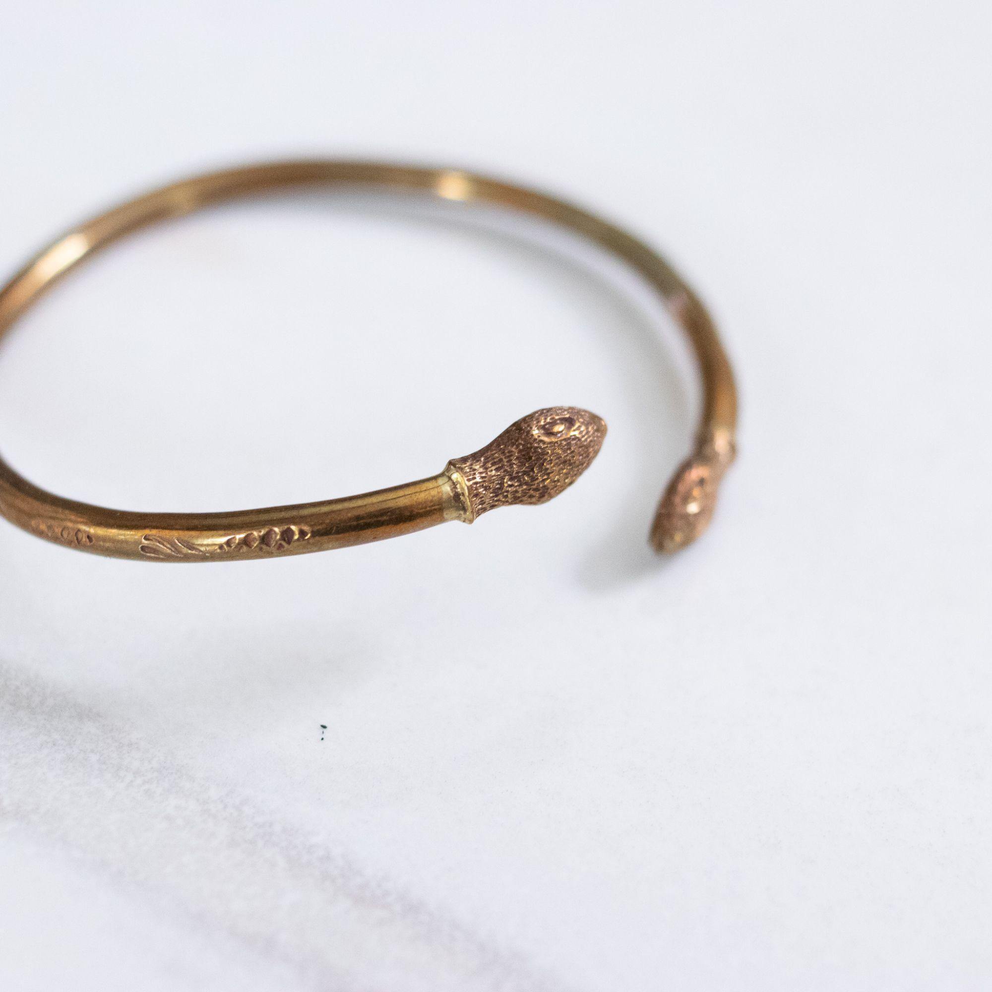 Vintage Whiting and Davis Snake Head Bracelet by Whiting and Davis - Vintage Meet Modern Vintage Jewelry - Chicago, Illinois - #oldhollywoodglamour #vintagemeetmodern #designervintage #jewelrybox #antiquejewelry #vintagejewelry