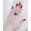 Vintage Iolite Flower Statement Ring by Unsigned Beauty - Vintage Meet Modern Vintage Jewelry - Chicago, Illinois - #oldhollywoodglamour #vintagemeetmodern #designervintage #jewelrybox #antiquejewelry #vintagejewelry