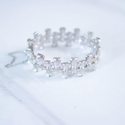 Vintage Napier Silver Bamboo Hinged Bangle Bracelet by Napier - Vintage Meet Modern Vintage Jewelry - Chicago, Illinois - #oldhollywoodglamour #vintagemeetmodern #designervintage #jewelrybox #antiquejewelry #vintagejewelry