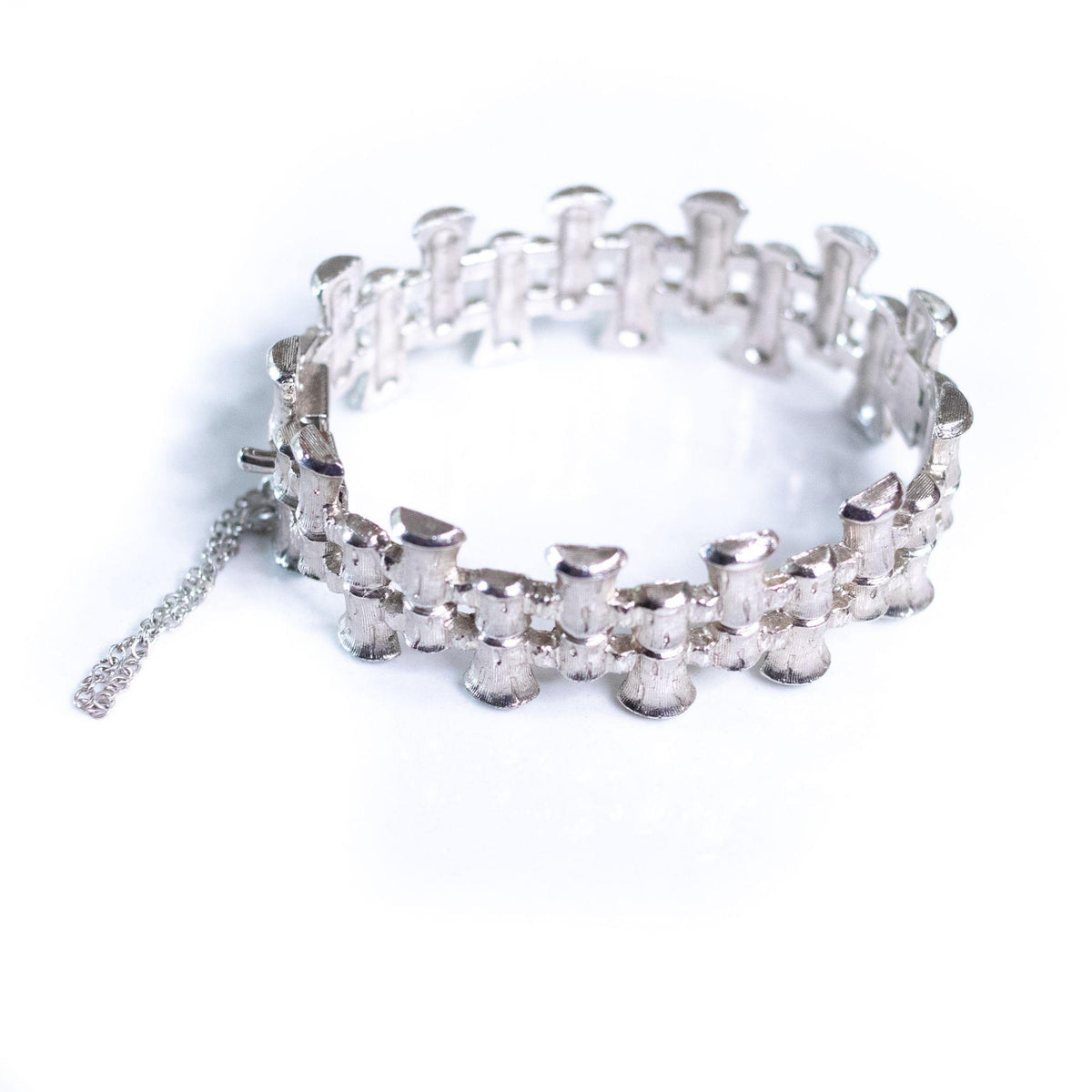 Vintage Napier Silver Bamboo Hinged Bangle Bracelet