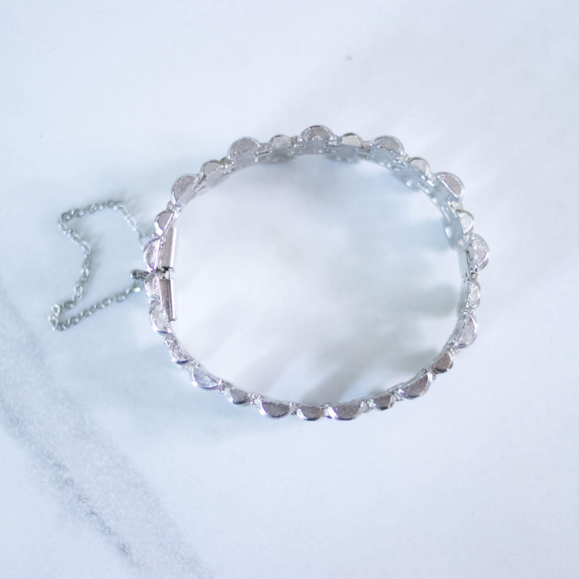 Vintage Napier Silver Bamboo Hinged Bangle Bracelet by Napier - Vintage Meet Modern Vintage Jewelry - Chicago, Illinois - #oldhollywoodglamour #vintagemeetmodern #designervintage #jewelrybox #antiquejewelry #vintagejewelry