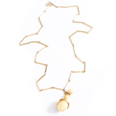 Vintage Cream Lucite Acorn Necklace by Unsigned Beauty - Vintage Meet Modern Vintage Jewelry - Chicago, Illinois - #oldhollywoodglamour #vintagemeetmodern #designervintage #jewelrybox #antiquejewelry #vintagejewelry