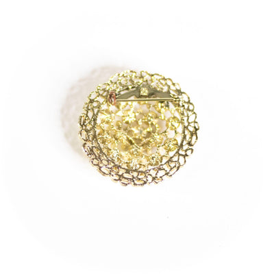 Vintage Red Aurora Borealis Medallion Brooch by Unsigned Beauty - Vintage Meet Modern Vintage Jewelry - Chicago, Illinois - #oldhollywoodglamour #vintagemeetmodern #designervintage #jewelrybox #antiquejewelry #vintagejewelry