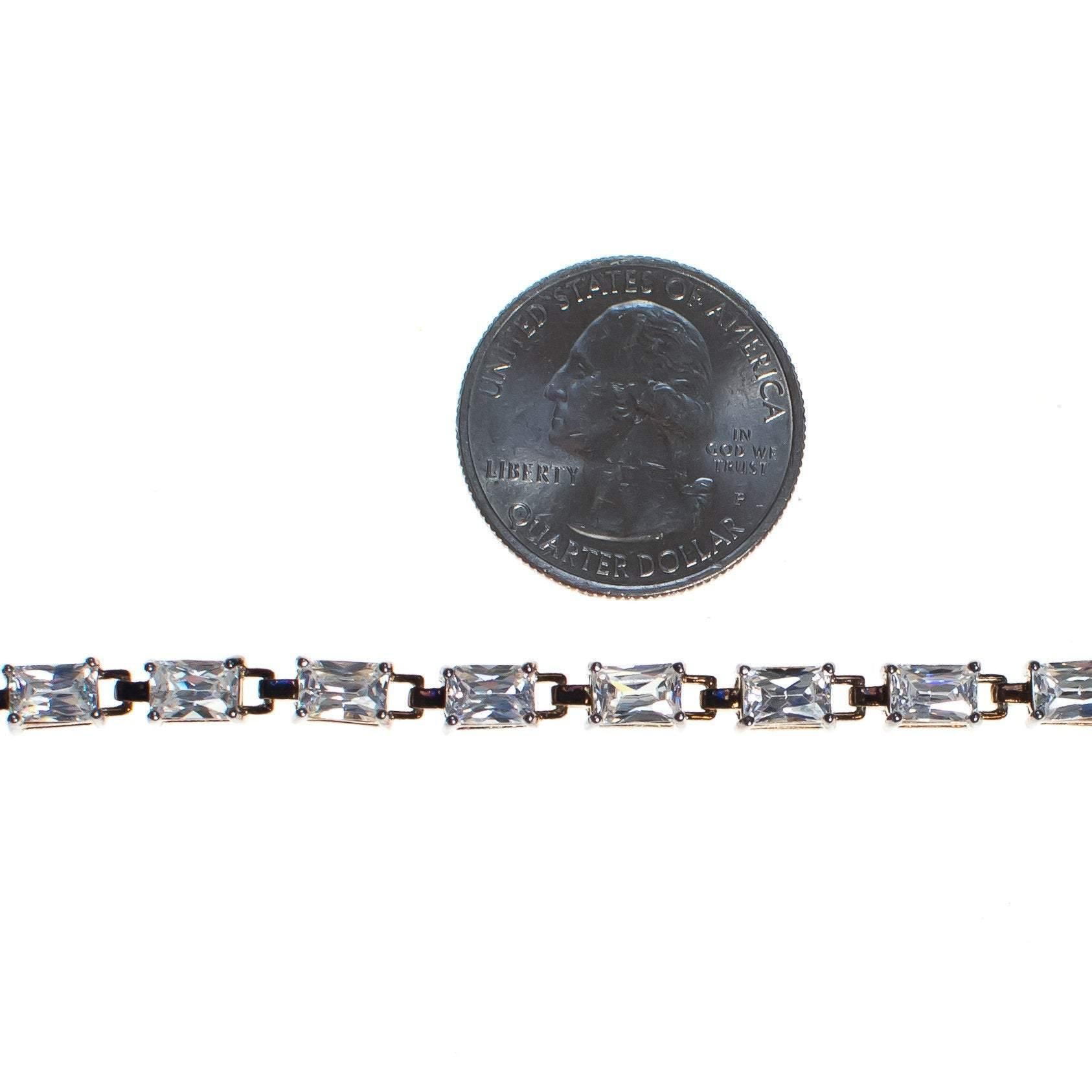 Vintage Emerald Cut CZ Tennis Bracelet Set in Sterling Silver by Vintage Meet Modern - Vintage Meet Modern Vintage Jewelry - Chicago, Illinois - #oldhollywoodglamour #vintagemeetmodern #designervintage #jewelrybox #antiquejewelry #vintagejewelry