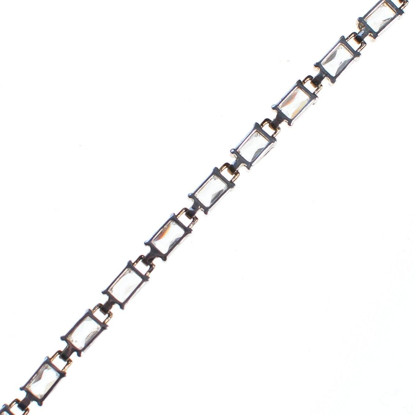 Vintage Emerald Cut CZ Tennis Bracelet Set in Sterling Silver by Vintage Meet Modern - Vintage Meet Modern Vintage Jewelry - Chicago, Illinois - #oldhollywoodglamour #vintagemeetmodern #designervintage #jewelrybox #antiquejewelry #vintagejewelry