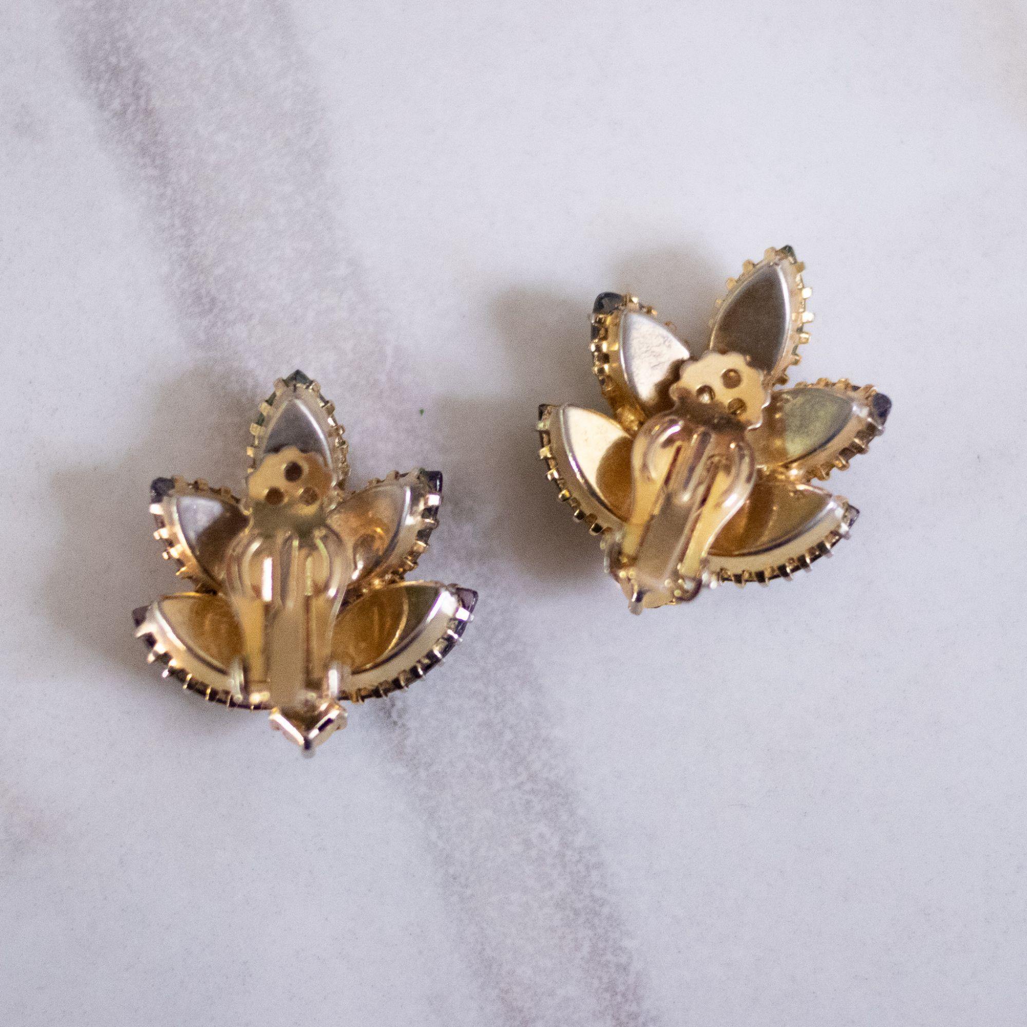 Vintage Light and Dark Purple Rhinestone Statement Earrings by Unsigned Beauty - Vintage Meet Modern Vintage Jewelry - Chicago, Illinois - #oldhollywoodglamour #vintagemeetmodern #designervintage #jewelrybox #antiquejewelry #vintagejewelry