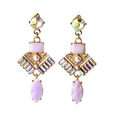 Aurora Art Deco Style Drop Earrings