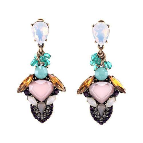 Blush and Opaline Statement Earrings by Vintage Meet Modern - Vintage Meet Modern Vintage Jewelry - Chicago, Illinois - #oldhollywoodglamour #vintagemeetmodern #designervintage #jewelrybox #antiquejewelry #vintagejewelry