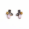 Gray, Gold, Pink, and Smoke Rhinestone Statement Earrings by Vintage Meet Modern - Vintage Meet Modern Vintage Jewelry - Chicago, Illinois - #oldhollywoodglamour #vintagemeetmodern #designervintage #jewelrybox #antiquejewelry #vintagejewelry