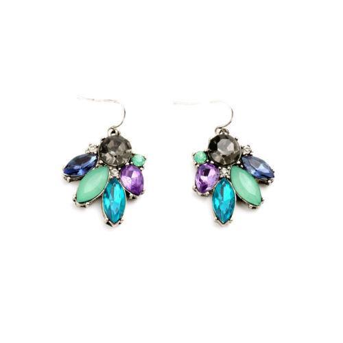 Midnight Garden Rhinestone Drop Earrings in Amethyst, Mint, Blue, and Smoked Crystal by Vintage Meet Modern - Vintage Meet Modern Vintage Jewelry - Chicago, Illinois - #oldhollywoodglamour #vintagemeetmodern #designervintage #jewelrybox #antiquejewelry #vintagejewelry