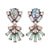 Mint and Rose Drop Crystal Fan Earrings