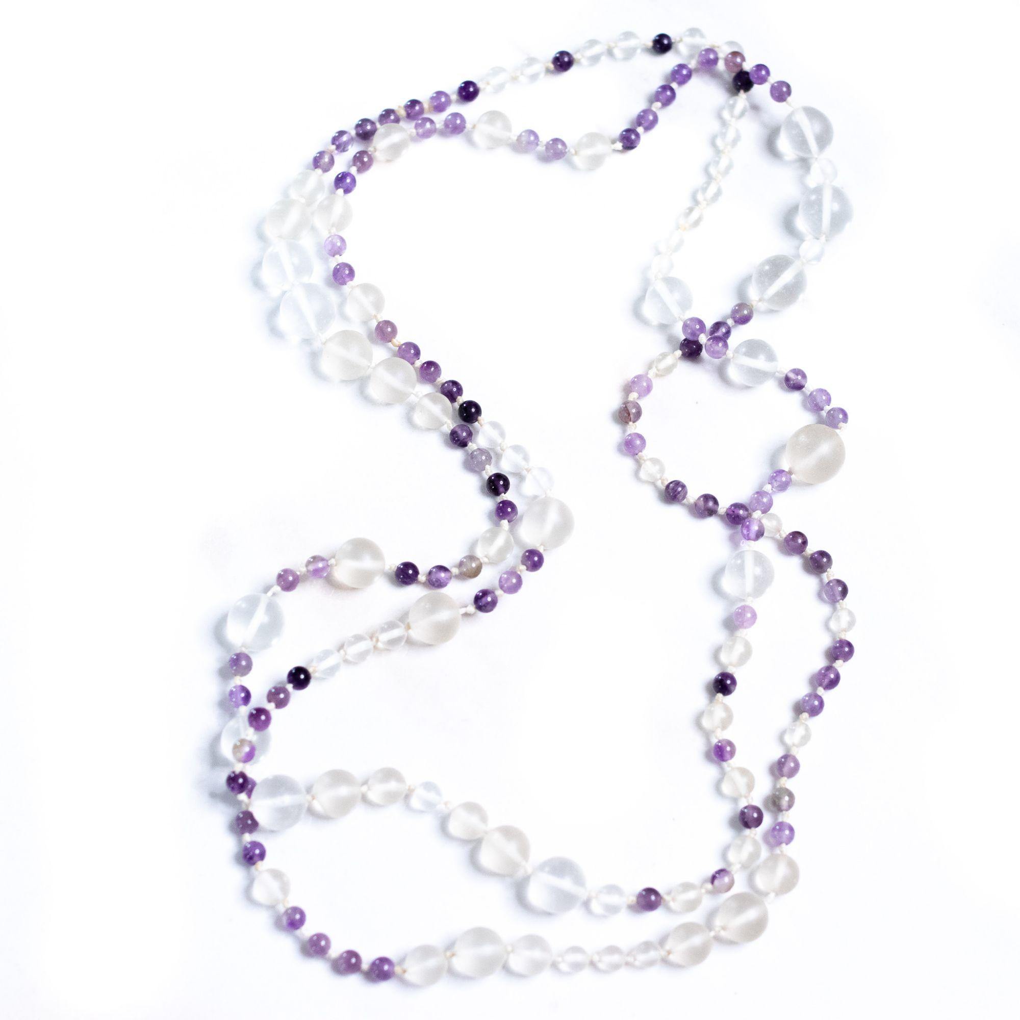 Vintage Art Deco Czech Frosted Bead and Faceted Purple Long Beaded Necklace by Czech - Vintage Meet Modern Vintage Jewelry - Chicago, Illinois - #oldhollywoodglamour #vintagemeetmodern #designervintage #jewelrybox #antiquejewelry #vintagejewelry