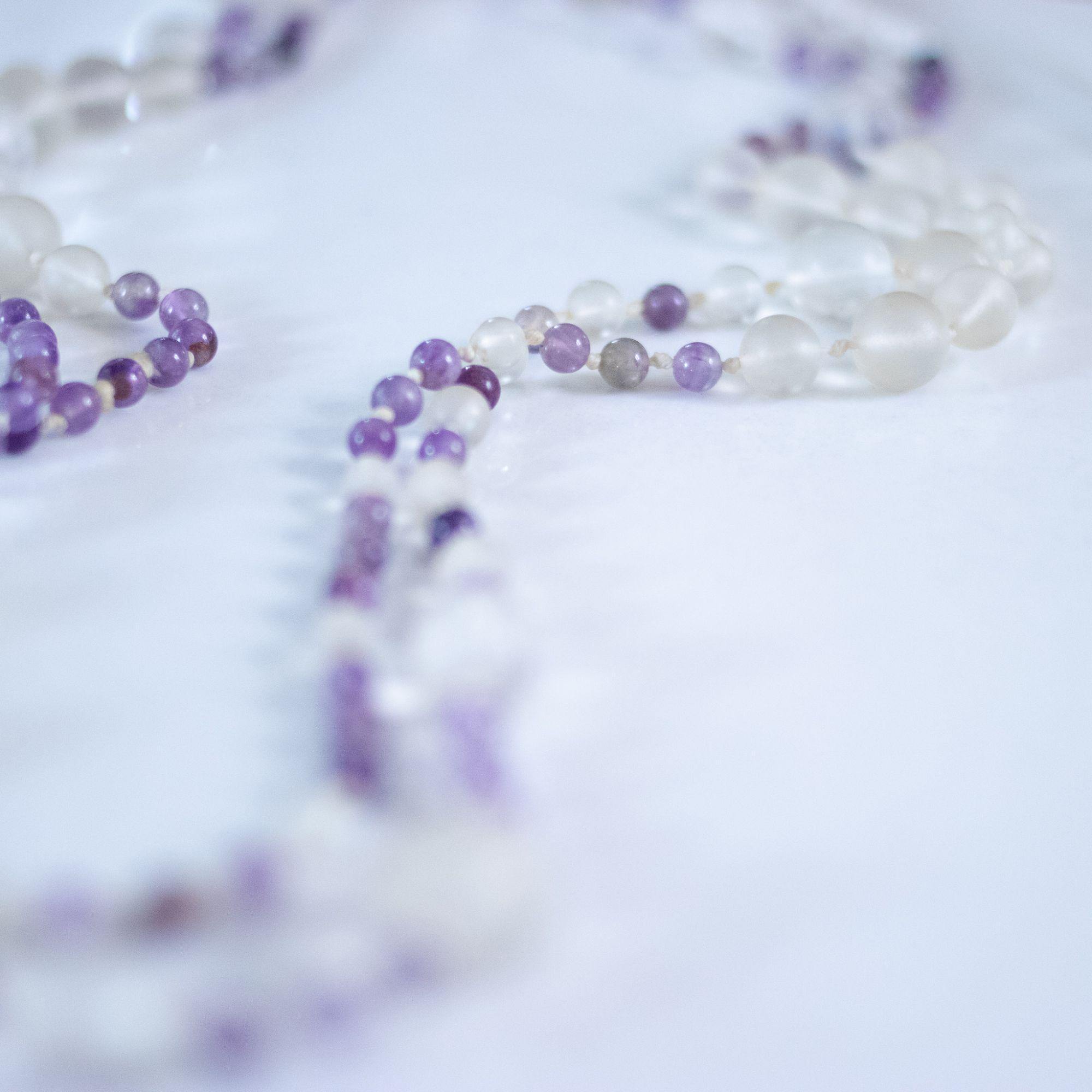 Vintage Art Deco Czech Frosted Bead and Faceted Purple Long Beaded Necklace by Czech - Vintage Meet Modern Vintage Jewelry - Chicago, Illinois - #oldhollywoodglamour #vintagemeetmodern #designervintage #jewelrybox #antiquejewelry #vintagejewelry