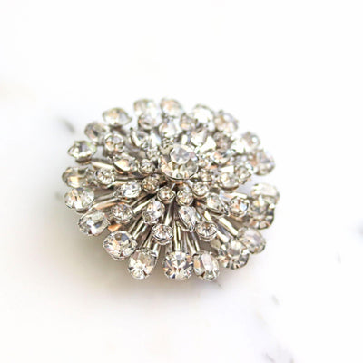 Vintage Art Deco Rhinestone Pinwheel Brooch by Unsigned Beauty - Vintage Meet Modern Vintage Jewelry - Chicago, Illinois - #oldhollywoodglamour #vintagemeetmodern #designervintage #jewelrybox #antiquejewelry #vintagejewelry