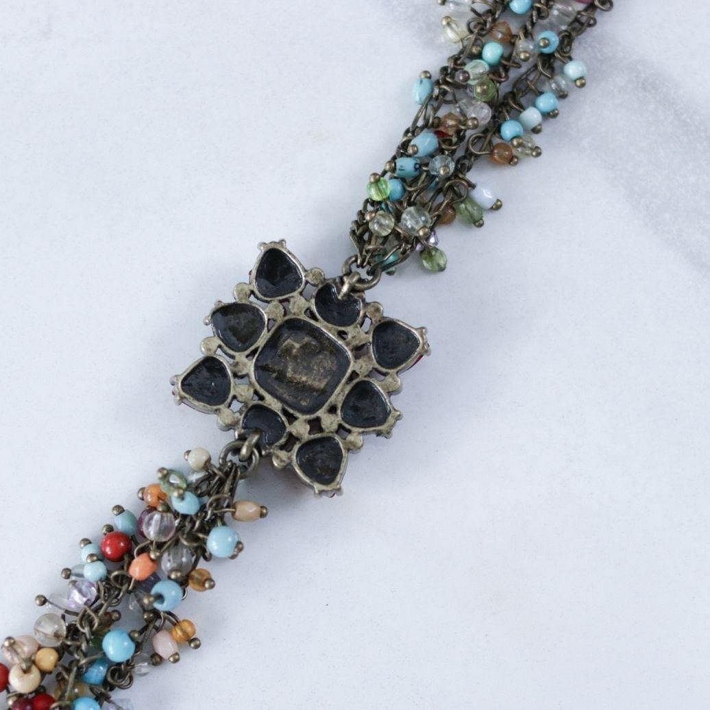Vintage Red, Amber, Turquoise Bead Bracelet by Unsigned Beauty - Vintage Meet Modern Vintage Jewelry - Chicago, Illinois - #oldhollywoodglamour #vintagemeetmodern #designervintage #jewelrybox #antiquejewelry #vintagejewelry