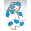 Vintage 1960s Mod Style Oversized Blue and White Disc Necklace by Vintage Meet Modern - Vintage Meet Modern Vintage Jewelry - Chicago, Illinois - #oldhollywoodglamour #vintagemeetmodern #designervintage #jewelrybox #antiquejewelry #vintagejewelry