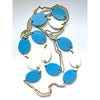 Vintage 1960s Mod Style Oversized Blue and White Disc Necklace by Vintage Meet Modern  - Vintage Meet Modern Vintage Jewelry - Chicago, Illinois - #oldhollywoodglamour #vintagemeetmodern #designervintage #jewelrybox #antiquejewelry #vintagejewelry