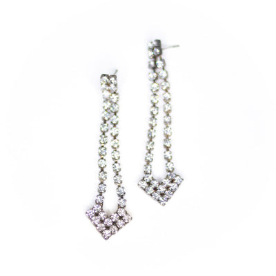 Vintage Art Deco Rhinestone Statement Earrings by Unsigned Beauty - Vintage Meet Modern Vintage Jewelry - Chicago, Illinois - #oldhollywoodglamour #vintagemeetmodern #designervintage #jewelrybox #antiquejewelry #vintagejewelry