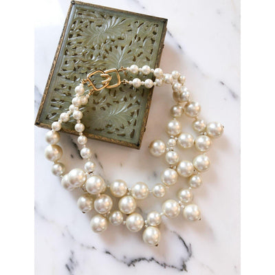 Vintage Kenneth Jay Lane Couture Chunky Pearl Statement Necklace by Vintage Kenneth Jay Lane Couture Large Multi Strand Pearl Statement Necklace - Vintage Meet Modern Vintage Jewelry - Chicago, Illinois - #oldhollywoodglamour #vintagemeetmodern #designervintage #jewelrybox #antiquejewelry #vintagejewelry