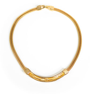 Vintage Swarovski Gold Necklace with Diamante Crystals and Black Enamel by Swarovski - Vintage Meet Modern Vintage Jewelry - Chicago, Illinois - #oldhollywoodglamour #vintagemeetmodern #designervintage #jewelrybox #antiquejewelry #vintagejewelry