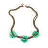 Vintage Czech Peking Glass Jade Green Disc Necklace by Czech - Vintage Meet Modern Vintage Jewelry - Chicago, Illinois - #oldhollywoodglamour #vintagemeetmodern #designervintage #jewelrybox #antiquejewelry #vintagejewelry