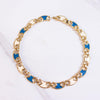 Vintage Monet Gold and Blue Link Necklace by Monet - Vintage Meet Modern Vintage Jewelry - Chicago, Illinois - #oldhollywoodglamour #vintagemeetmodern #designervintage #jewelrybox #antiquejewelry #vintagejewelry