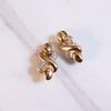 Vintage Gold Swirl Doorknocker Pave Rhinestone Statement Earrings by Unsigned Beauty - Vintage Meet Modern Vintage Jewelry - Chicago, Illinois - #oldhollywoodglamour #vintagemeetmodern #designervintage #jewelrybox #antiquejewelry #vintagejewelry