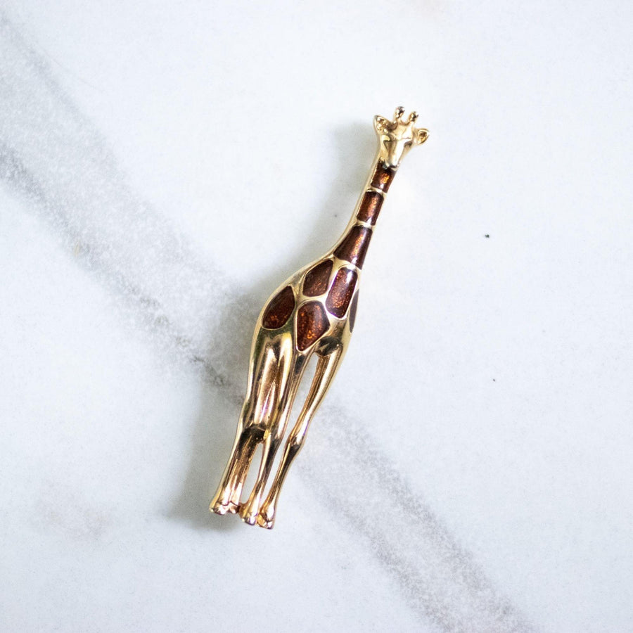 Vintage Liz Claiborne Giraffe Brooch by Liz Claiborne - Vintage Meet Modern Vintage Jewelry - Chicago, Illinois - #oldhollywoodglamour #vintagemeetmodern #designervintage #jewelrybox #antiquejewelry #vintagejewelry