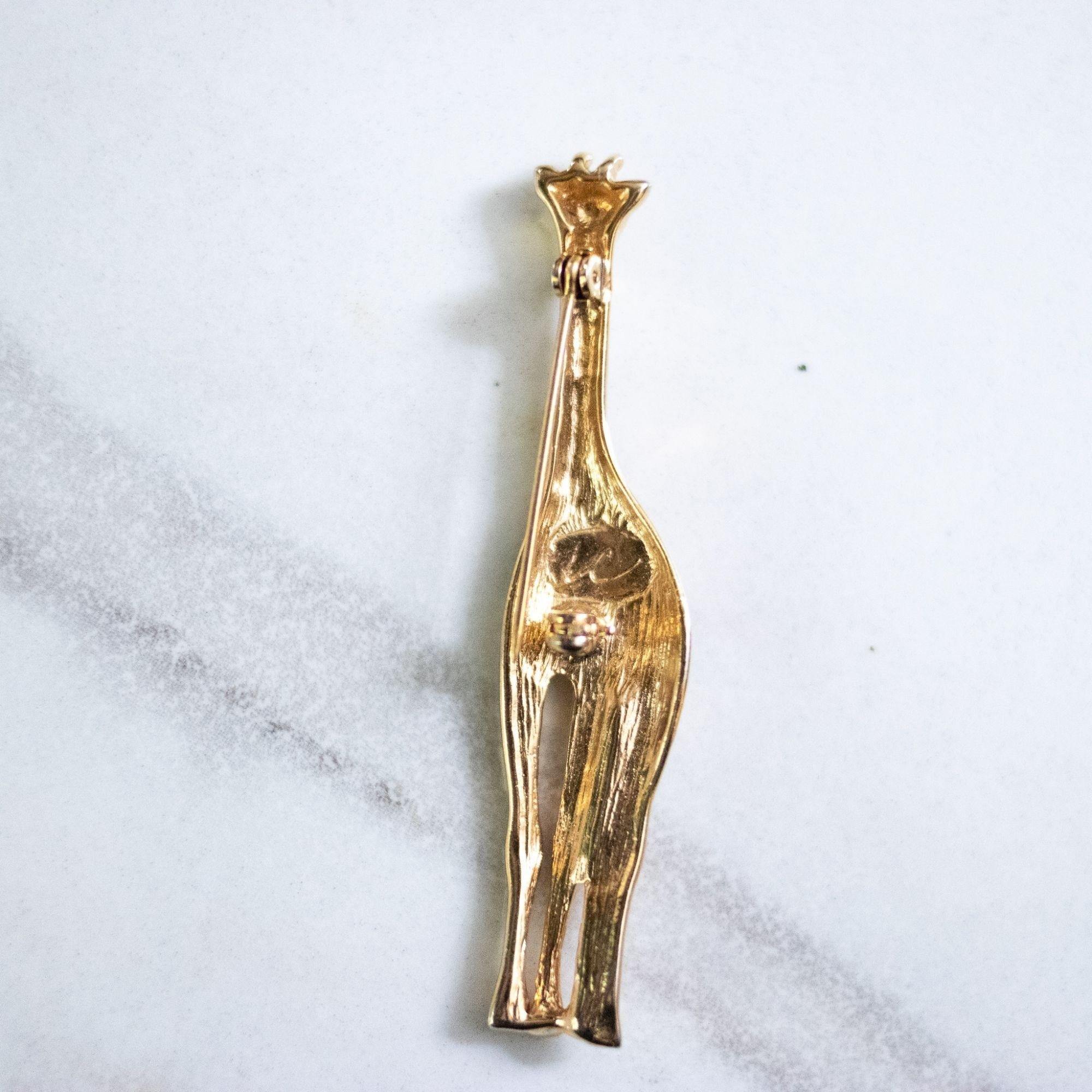 Vintage Liz Claiborne Giraffe Brooch by Liz Claiborne - Vintage Meet Modern Vintage Jewelry - Chicago, Illinois - #oldhollywoodglamour #vintagemeetmodern #designervintage #jewelrybox #antiquejewelry #vintagejewelry