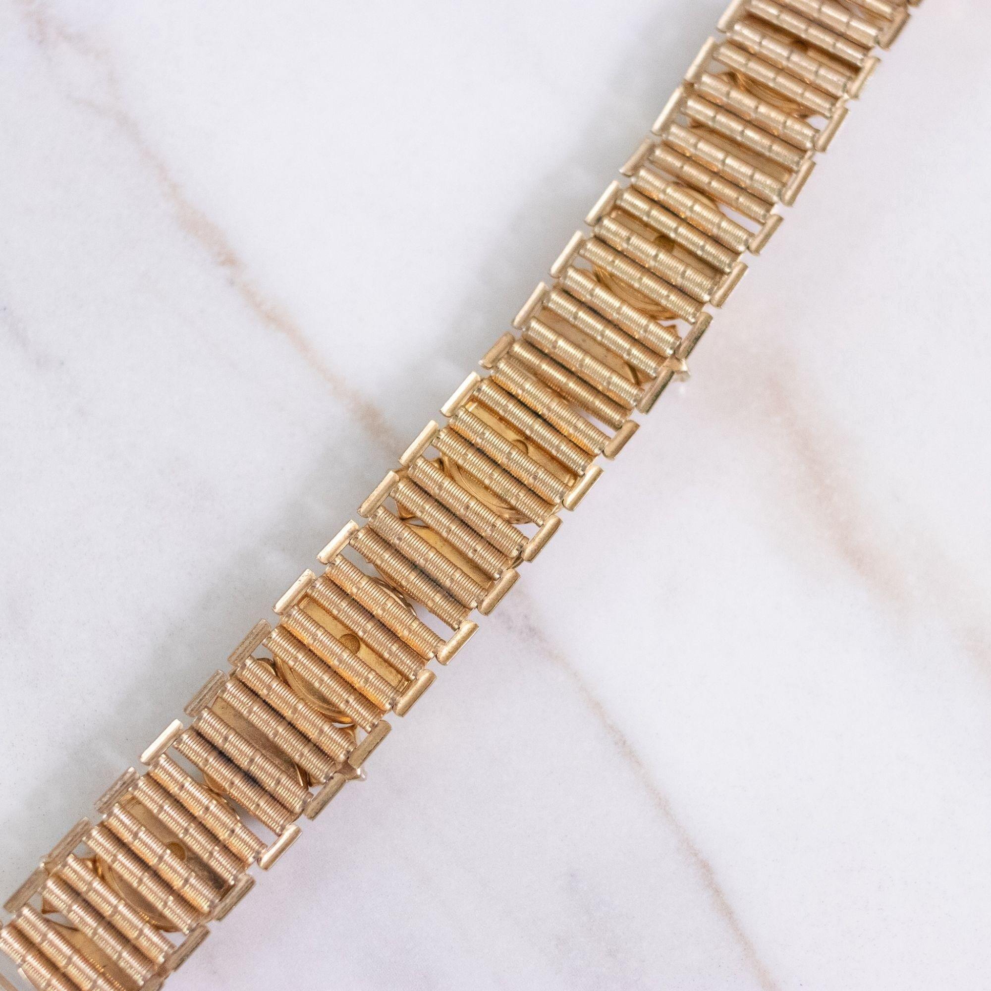 Vintage Opaline and Amber Rhinestone Panel Bracelet by Unsigned Beauty - Vintage Meet Modern Vintage Jewelry - Chicago, Illinois - #oldhollywoodglamour #vintagemeetmodern #designervintage #jewelrybox #antiquejewelry #vintagejewelry