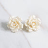 Vintage Judy Lee White Rose Statement Earrings by Judy Lee - Vintage Meet Modern Vintage Jewelry - Chicago, Illinois - #oldhollywoodglamour #vintagemeetmodern #designervintage #jewelrybox #antiquejewelry #vintagejewelry