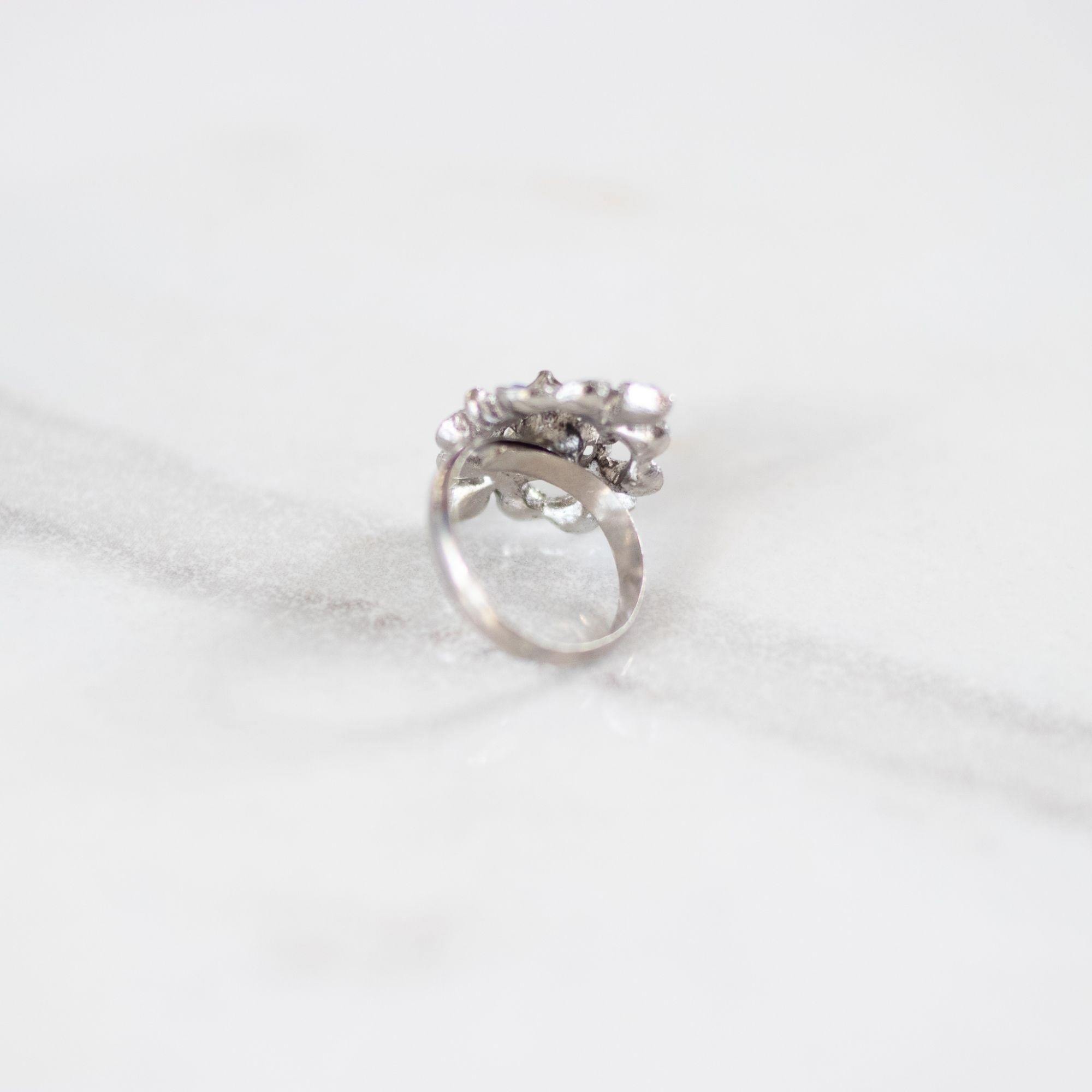 Ice Blue Filigree Statement Ring by Unsigned Beauty - Vintage Meet Modern Vintage Jewelry - Chicago, Illinois - #oldhollywoodglamour #vintagemeetmodern #designervintage #jewelrybox #antiquejewelry #vintagejewelry